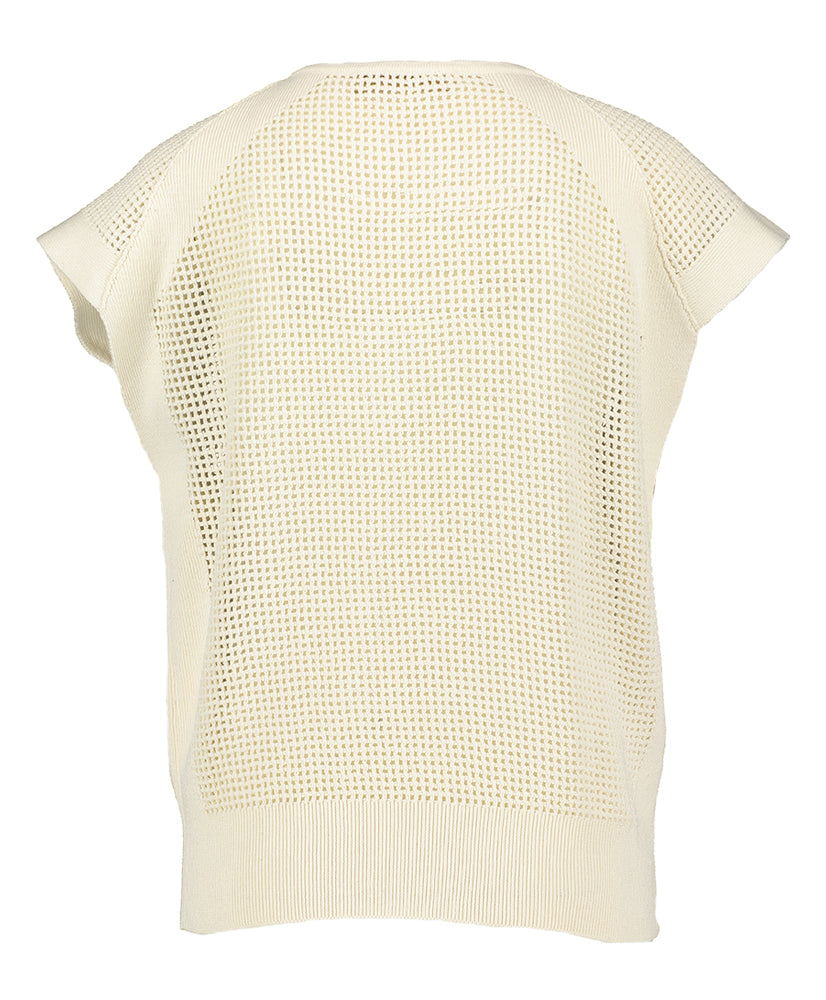 Beige gehaakte pull met korte mouwen Elson Vanessa Bruno