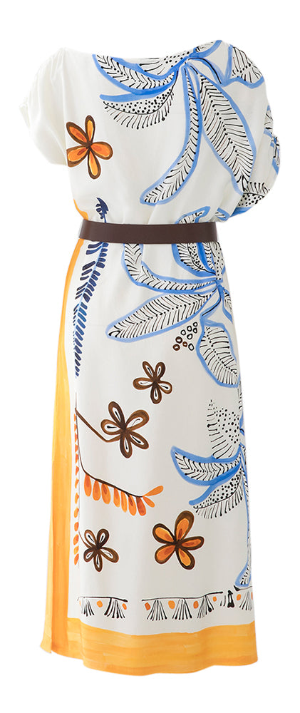 Multicolor jurk met riem en split aan de zijkant Caroline Biss