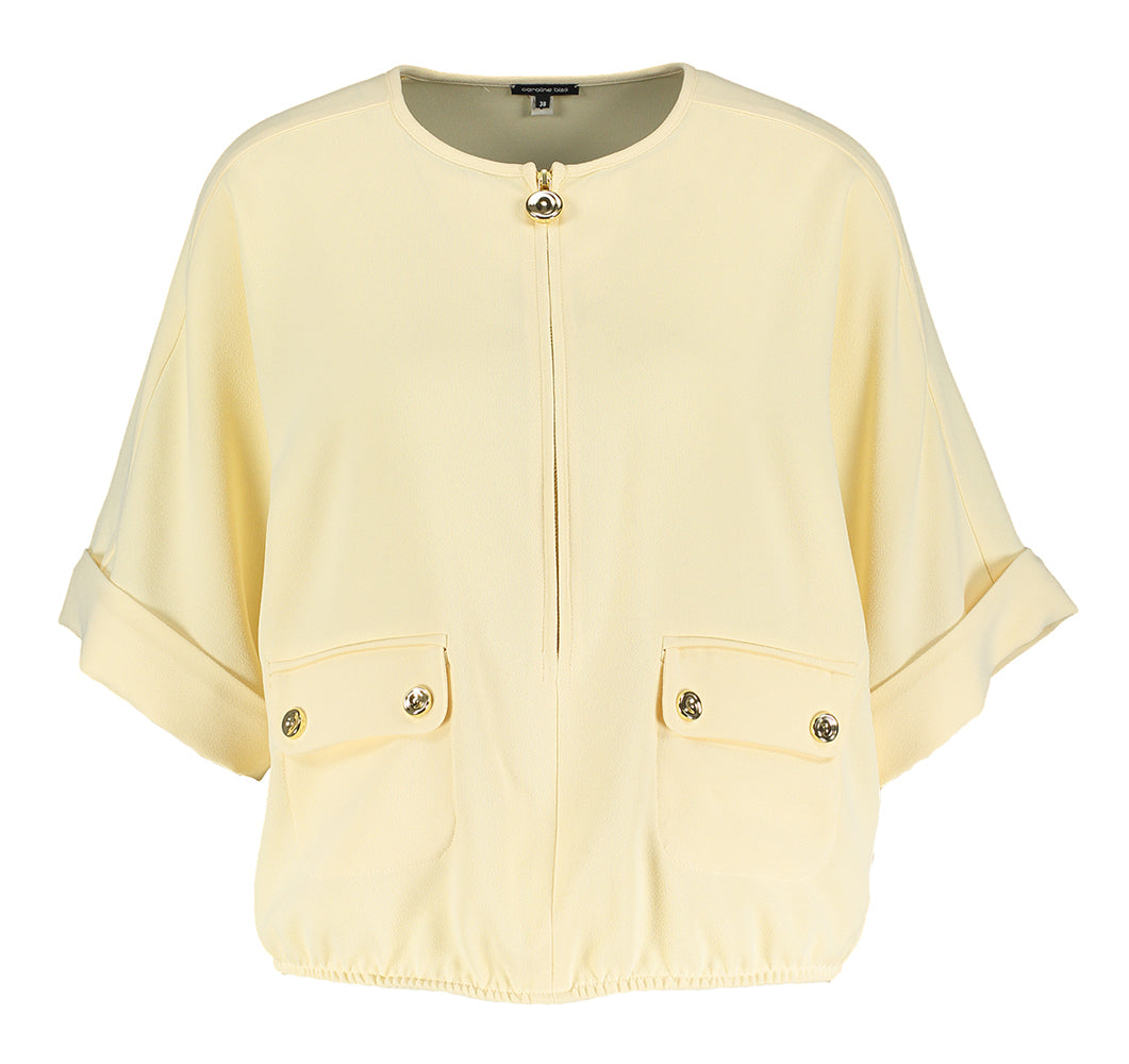 Chemisier couleur vanille avec boutons décoratifs dorés Caroline Biss