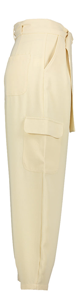 Pantalon cargo beige à boutons dorés Caroline Biss