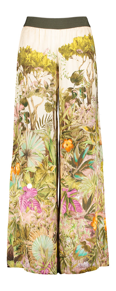 Pantalon multicolore à jambes larges imprimé Caroline Biss