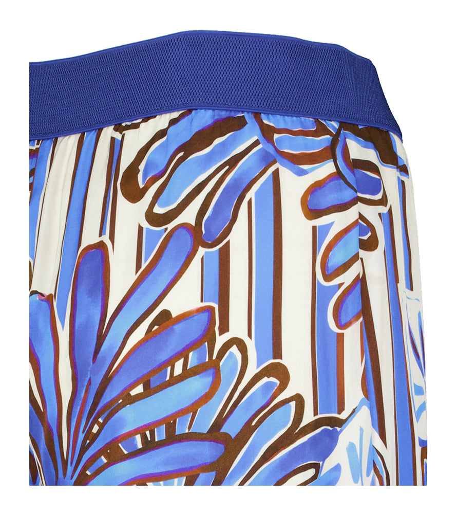 Pantalon ample bleu et marron à imprimé Caroline Biss