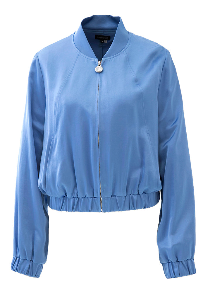 Gilet bleu cobalt brillant à fermeture éclair Caroline Biss