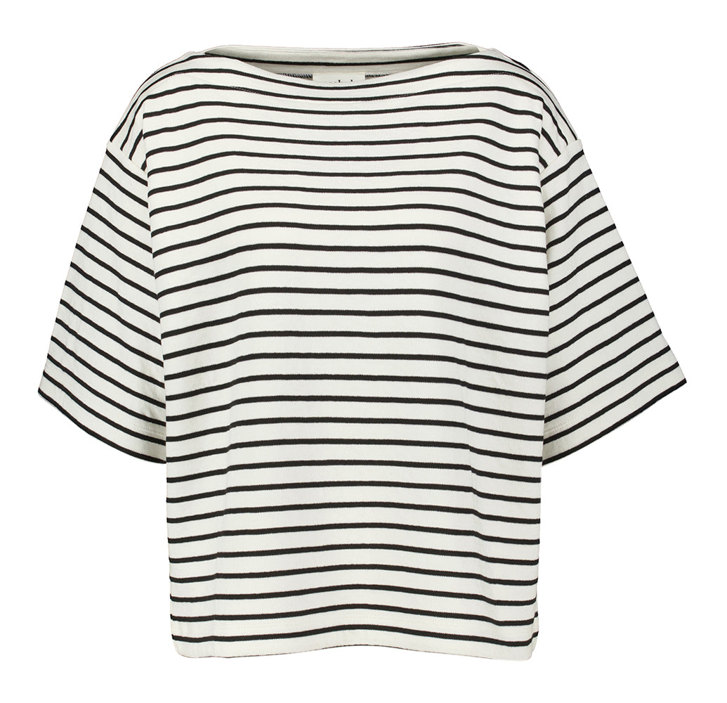 Zwart wit gestreepte trui met boothals Soaked In Luxury