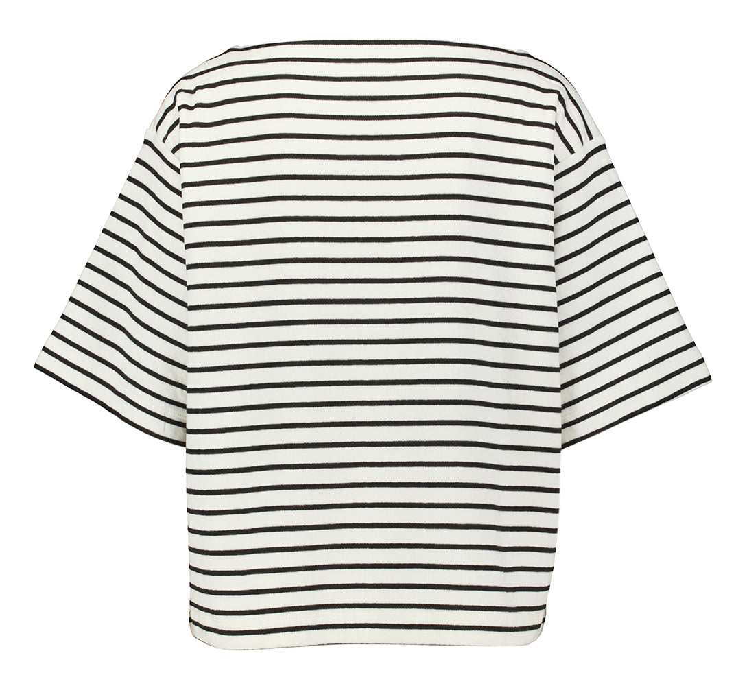 Zwart wit gestreepte trui met boothals Soaked In Luxury