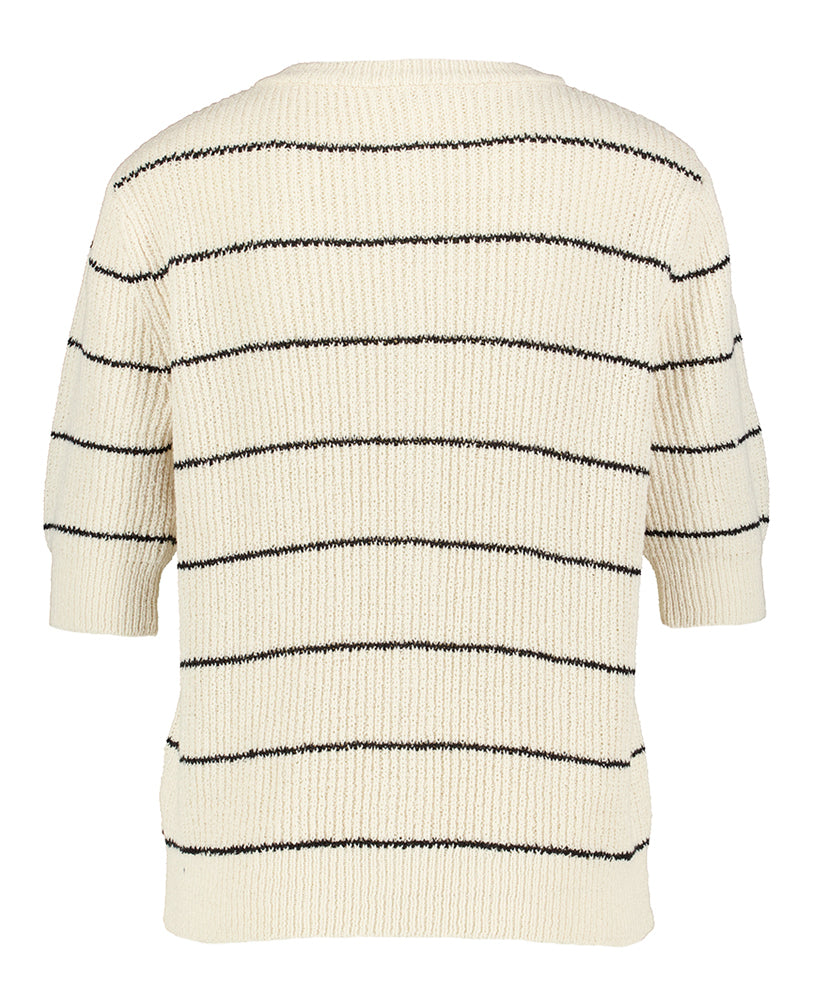 Gilet écru en crochet à rayures noires Soaked In Luxury