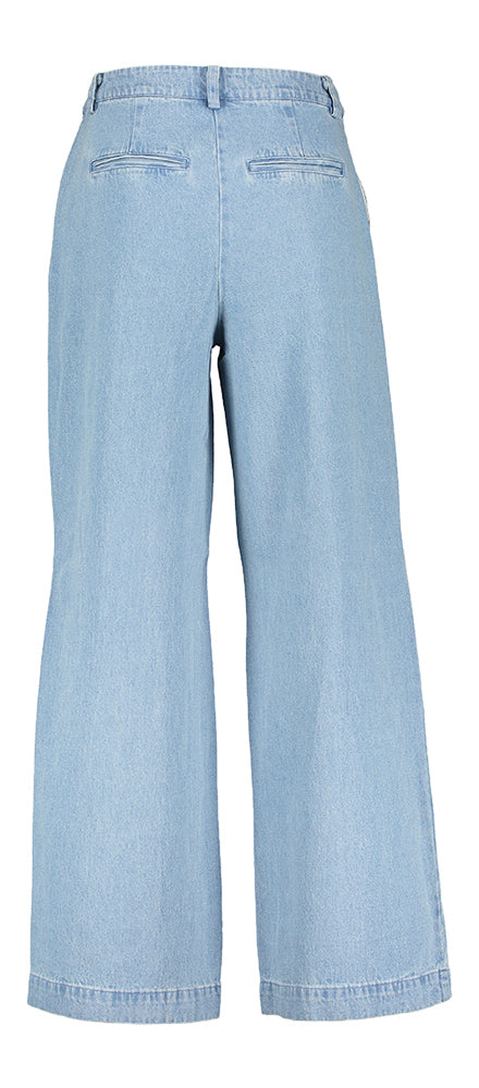 Wije jeansbroek met bandplooi Saint tropez