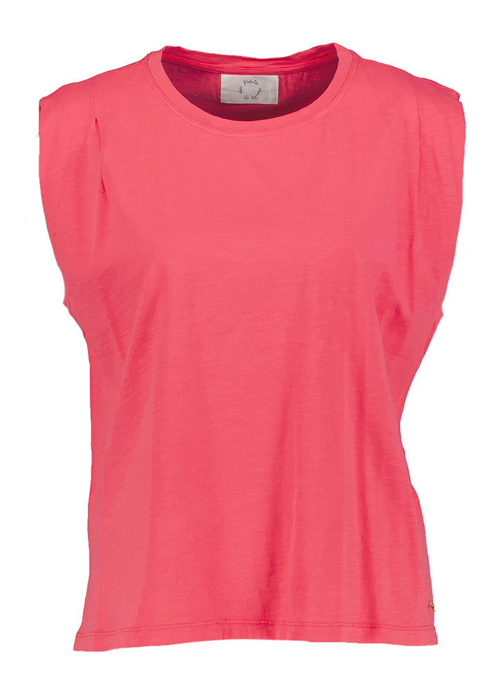 T-shirt rose à col rond Zaeba Des Petits Hauts