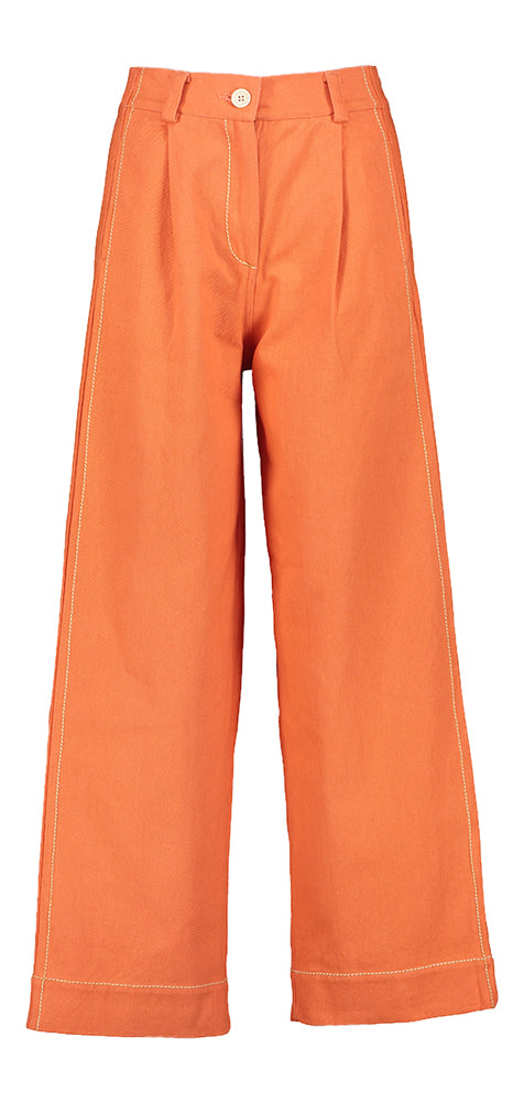 Koraalkleurige katoenen broek Victor Dune Ma Poesie