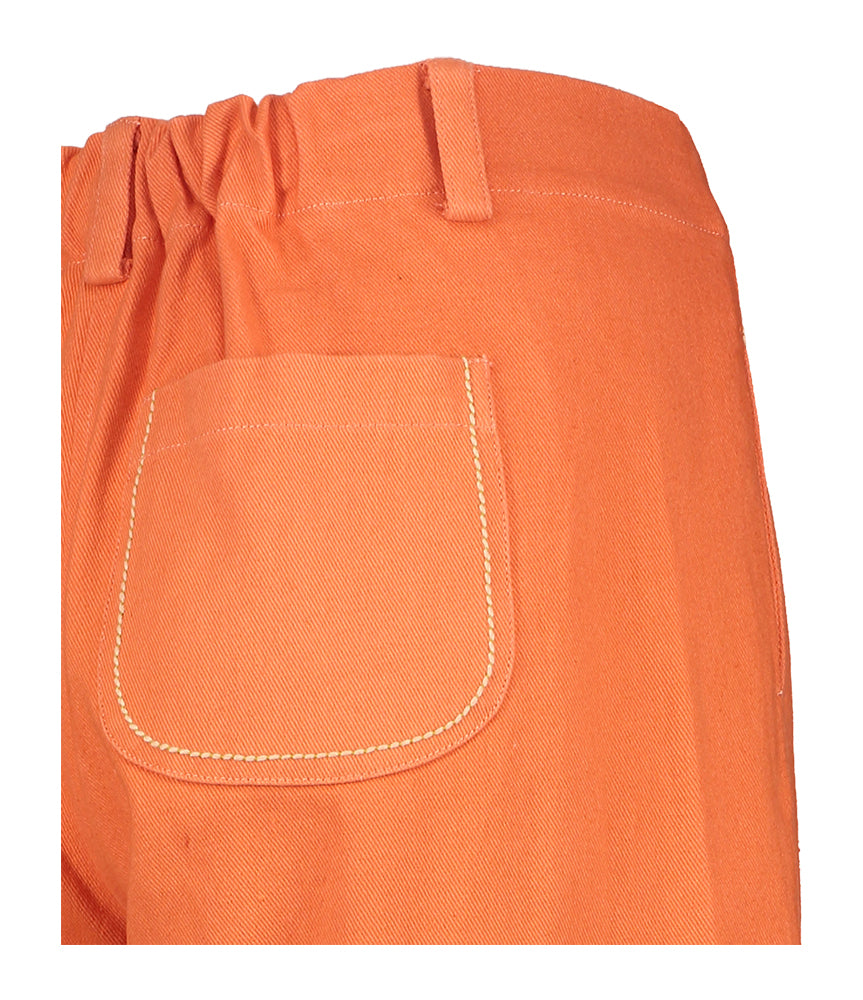 Koraalkleurige katoenen broek Victor Dune Ma Poesie