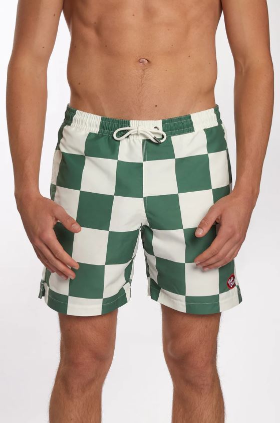 Short de bain vert Oxford/blanc cassé Billie Ocean