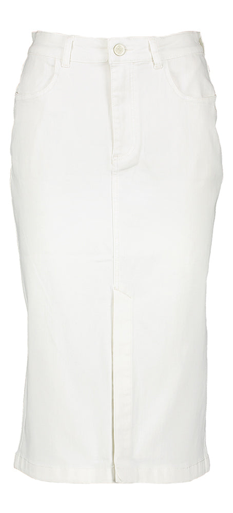 Jupe en jean blanc extensible avec fente sur le devant July Color Denim Para Mi