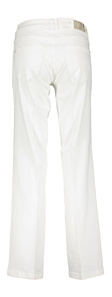 Pantalon blanc à jambes larges et taille haute Eve Pocket Para Mi