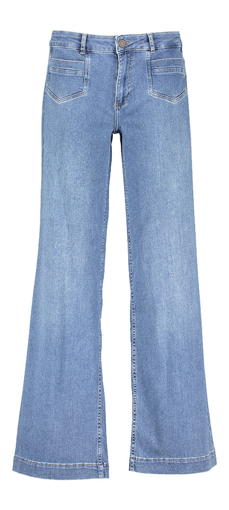 Jean bleu coupe large taille haute et poches plaquées Mira Pocket Para Mi