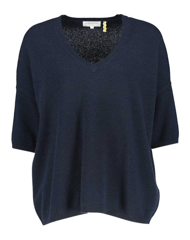 Pull bleu en cachemire Martinettie Read Tricots De Lea