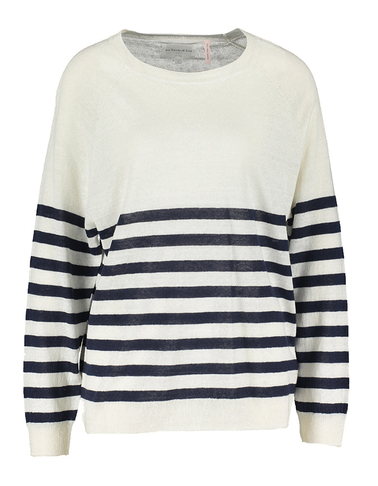 Marine gestreepte trui Macalou Les Tricots De Lea