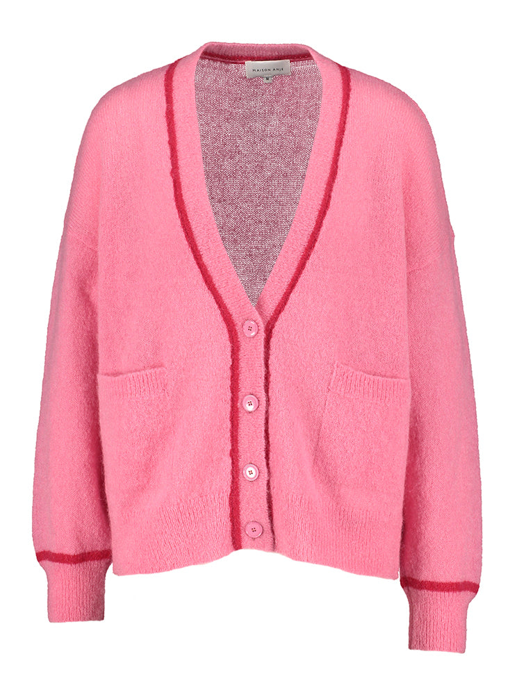 Roze cardigan met merino wol Briele Maison Anje