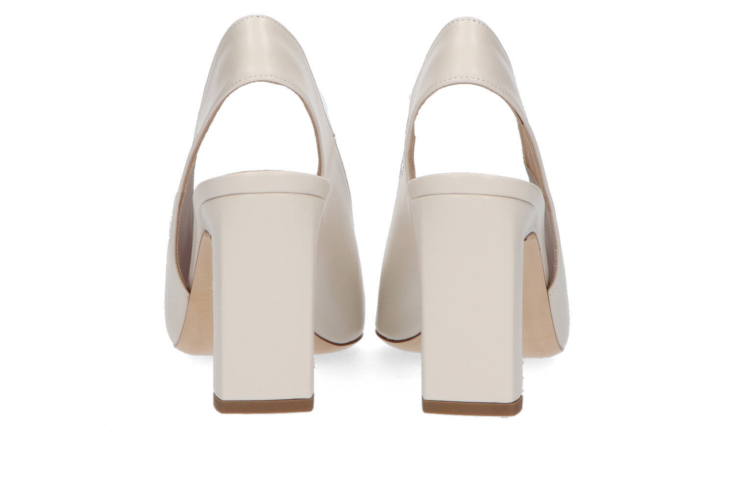 Escarpins Natan écru à talon bloc