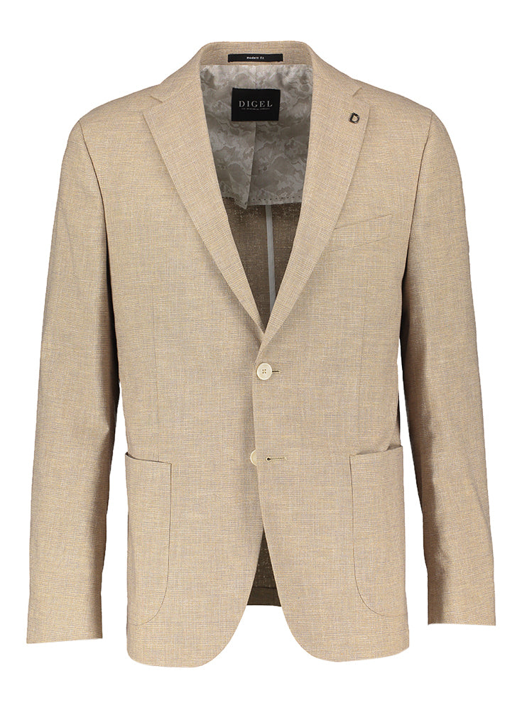Blazer beige à fin motif losanges Sado Edward Digel