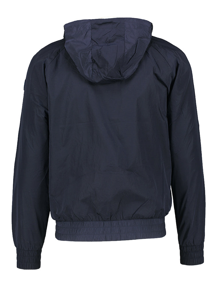 Donkerblauwe jas met kap Storm Jott