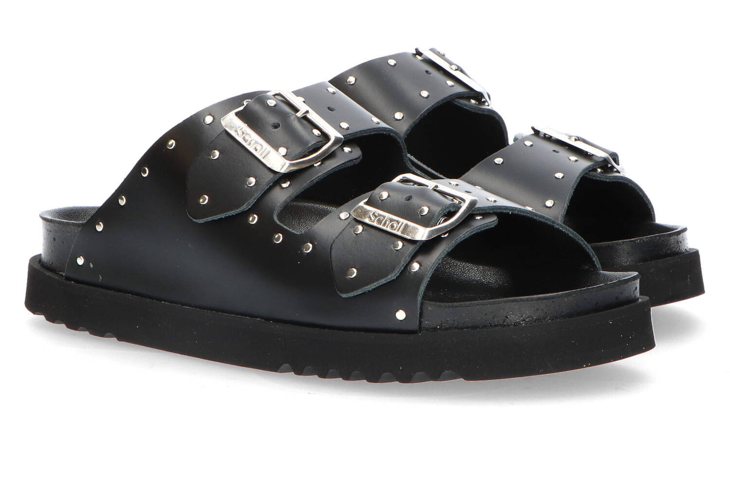 Mocassins en cuir noir avec détails argentés Beatriz Scholl