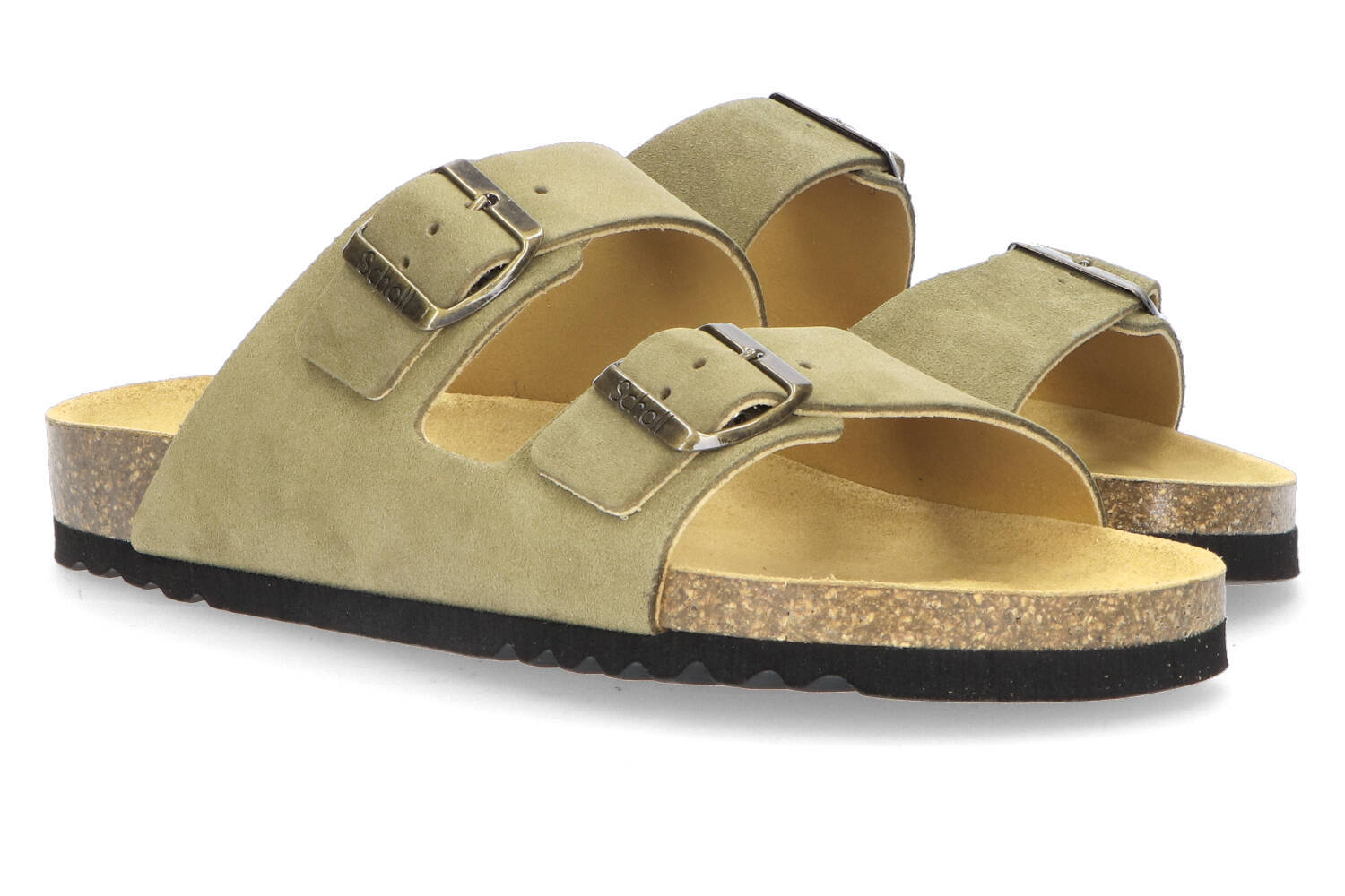 Kaki slippers in velours Julien Scholl