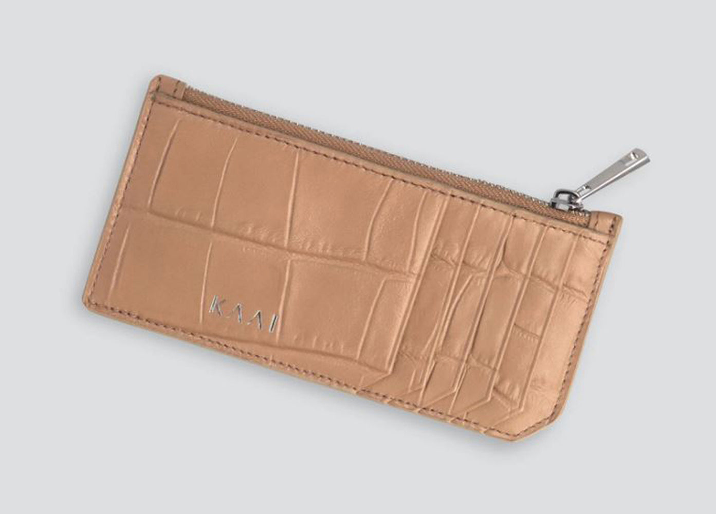 Porte-cartes Kaai en crocodile cappuccino