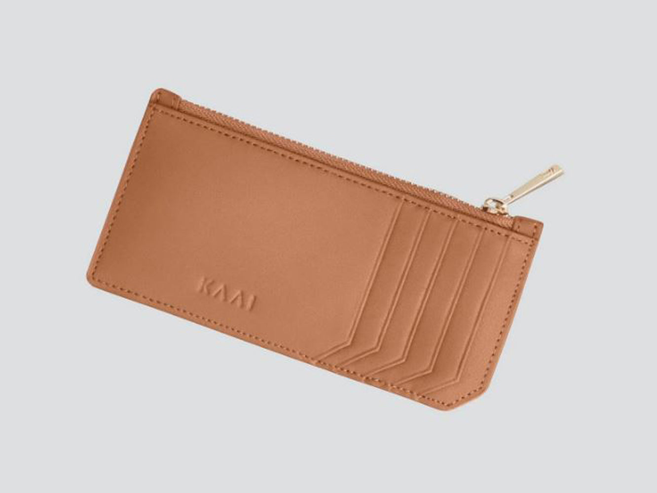 Porte-cartes marron amande Kaai