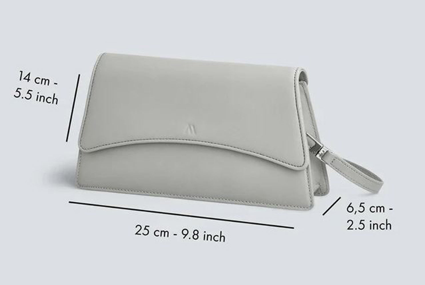 Sac à main gris clair avec chaîne Mini Arch Kaai