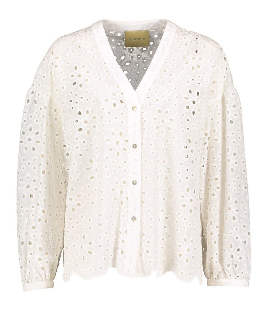Chemisier en dentelle blanche Raymi Momoni