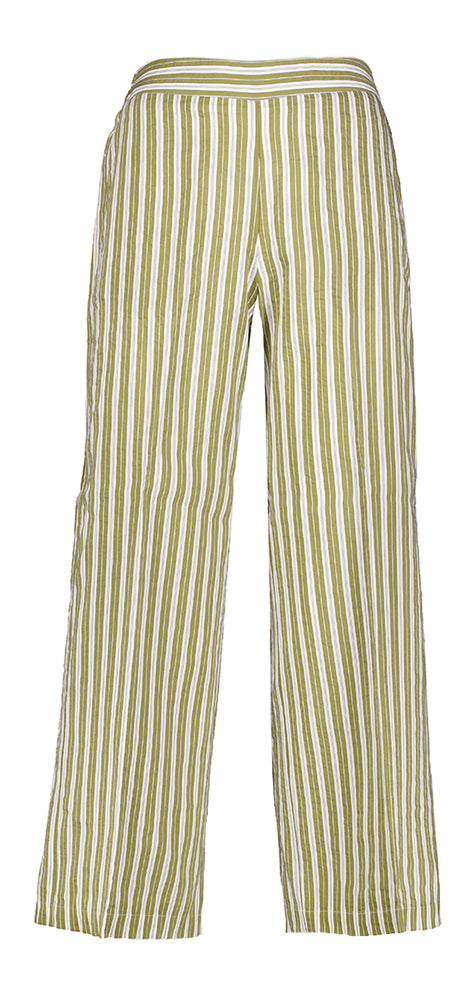 Pantalon rayé vert olive avec élastique Juan Momoni