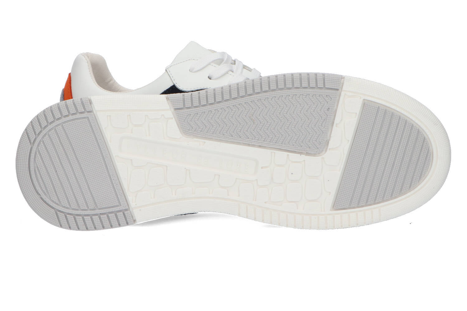 Witte lage sneakers met blauw en oranje detail Cycleur Deluxe