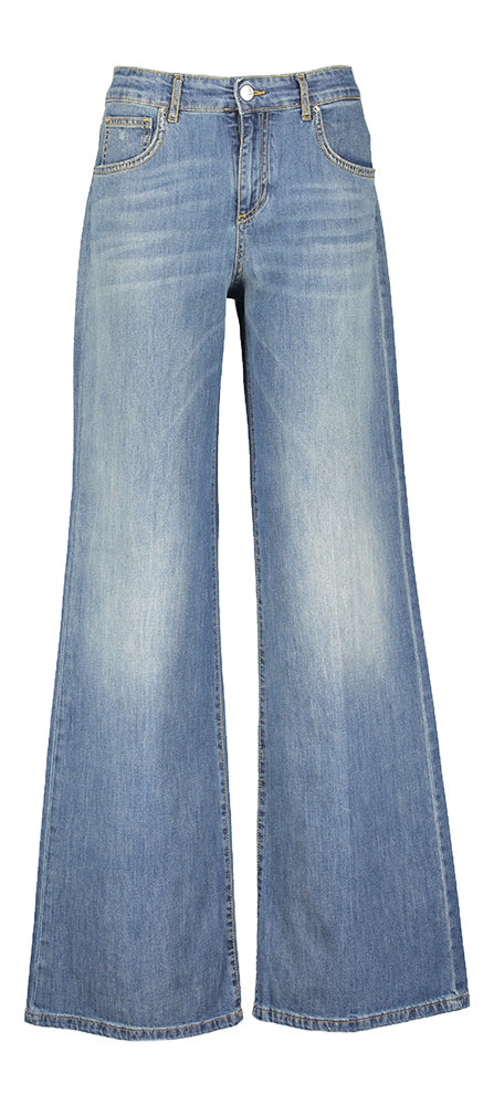 Jean bleu vintage à jambes larges Ariana Noir'n'bleu