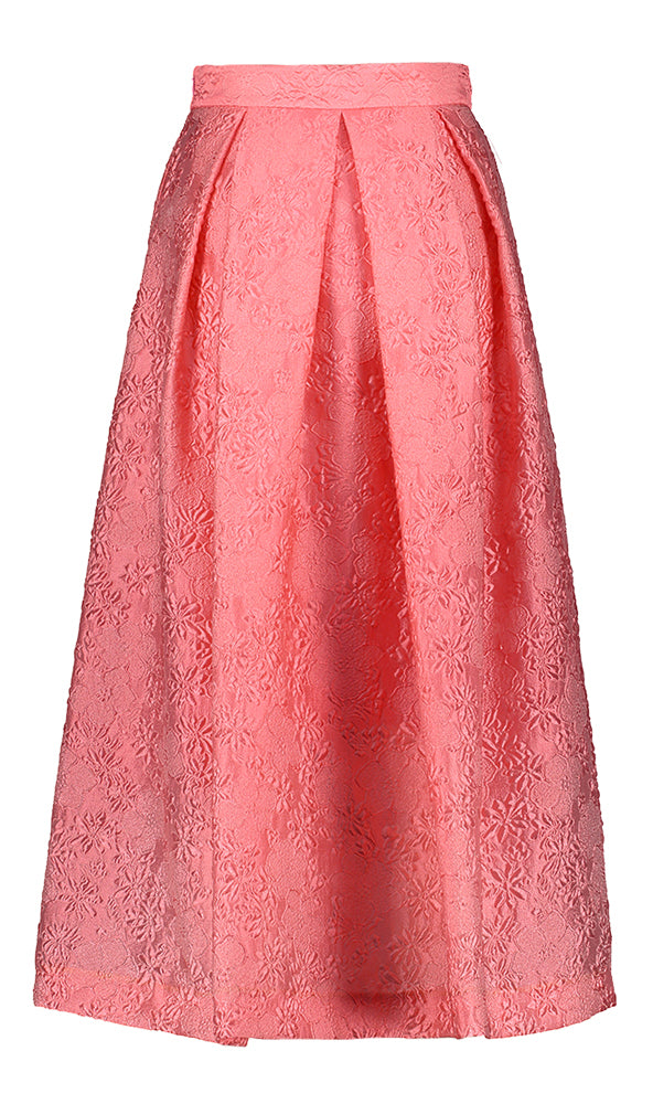 Jupe plissée rose à motif floral Luna Lunatica