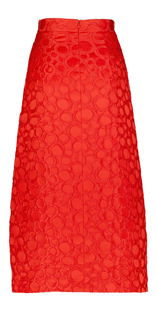 Jupe rouge festive structurée Aline JQ Circle Lunatica