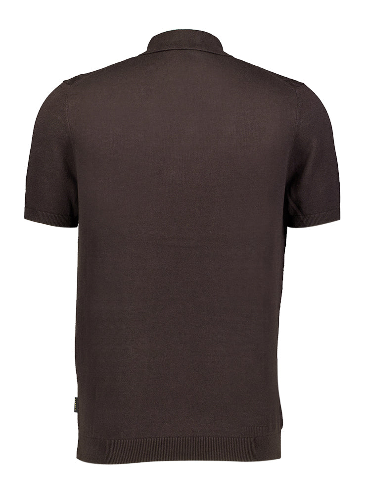 Polo marron à motif Bugatti