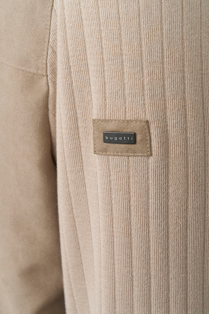 Beige cardigan in daim stof Bugatti