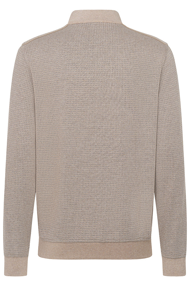 Taupe kleurige trui met korte rits Bugatti