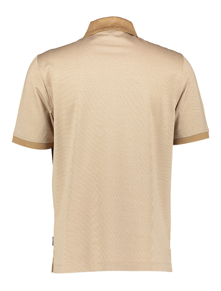 Taupe polo met korte mouwen Bugatti