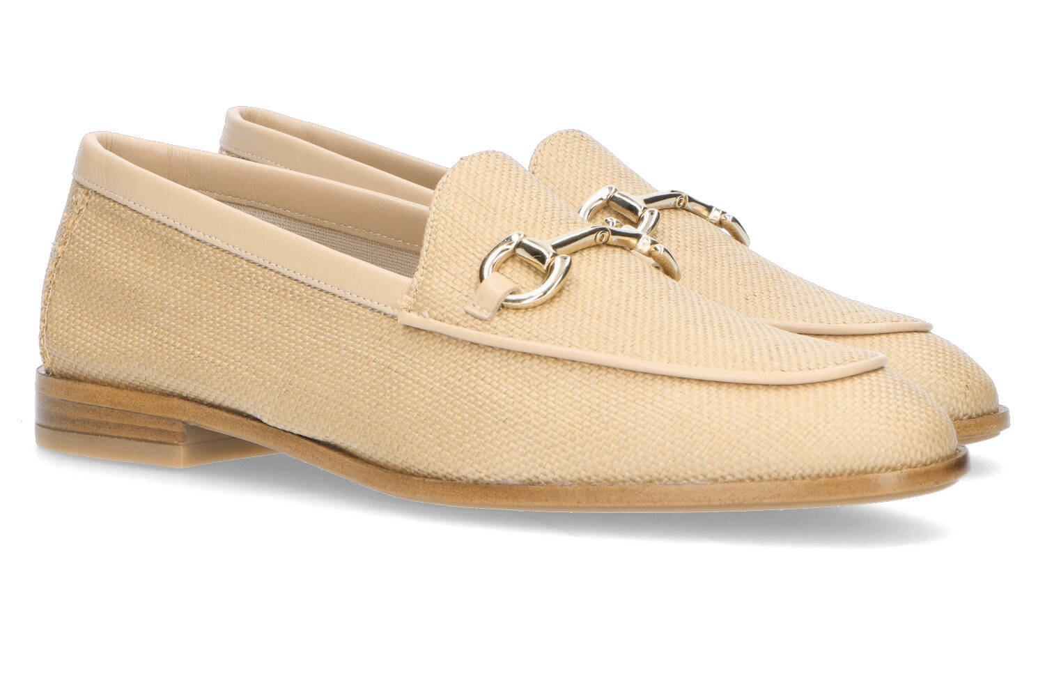 Mocassins beiges en raphia Frau