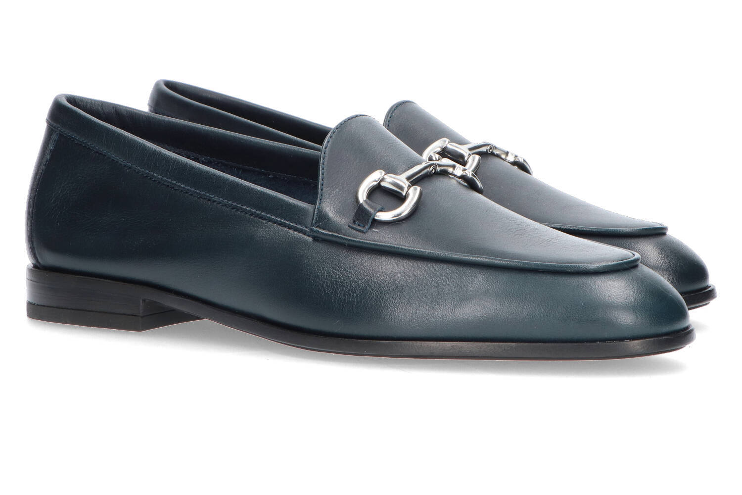 Mocassins en cuir bleu foncé Frau