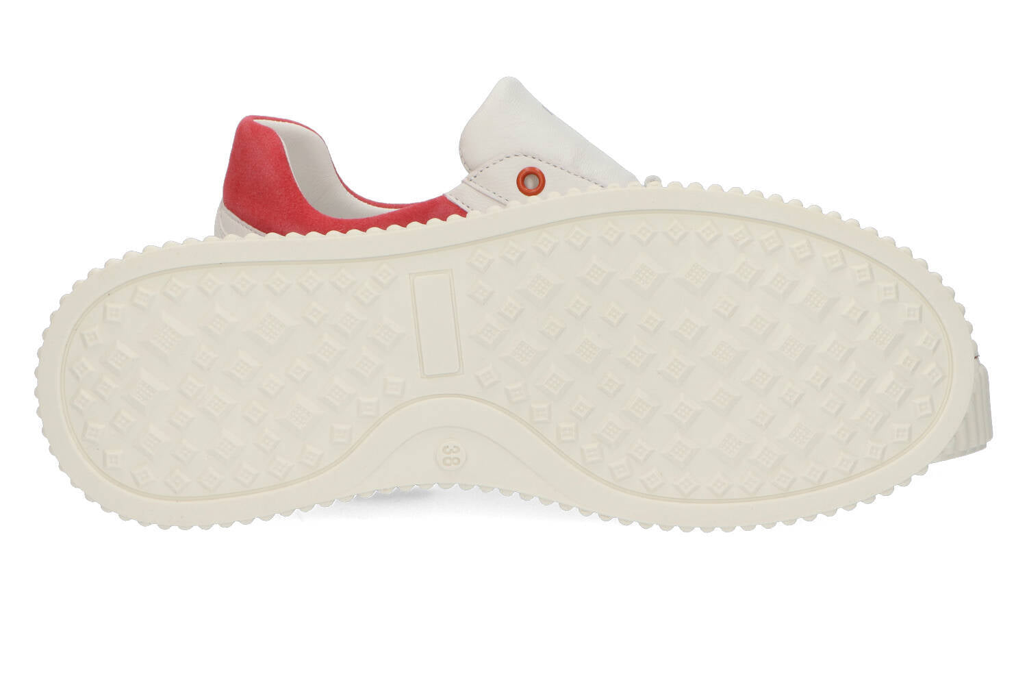 Witte lage sneakers met roze detail Frau