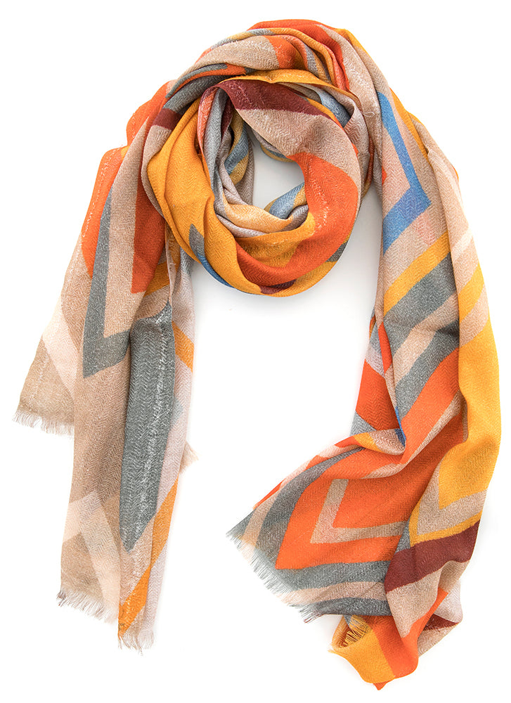 Multicolor sjaal met wol Bo'vie