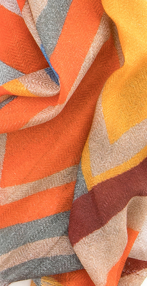 Multicolor sjaal met wol Bo'vie