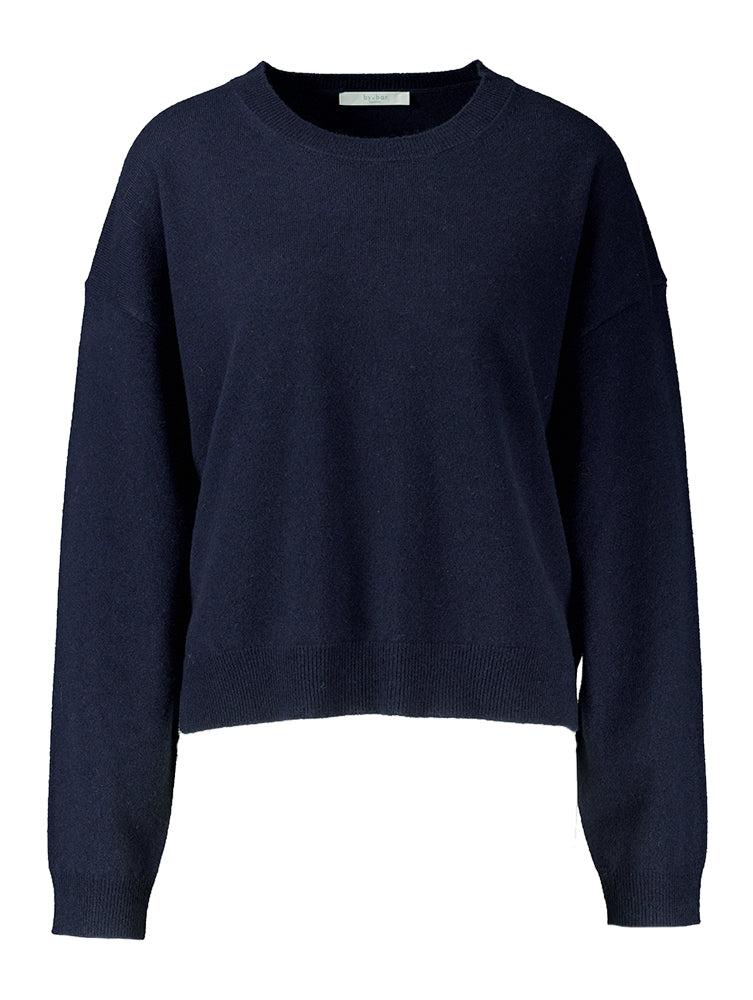 Pull bleu foncé en laine mérinos Holly By-Bar