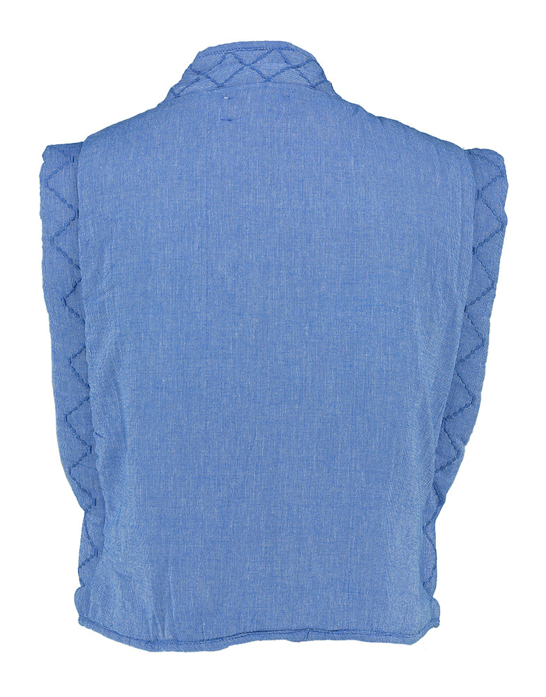 Blauwkleurige katoenen gilet met borduursel Isla By-Bar