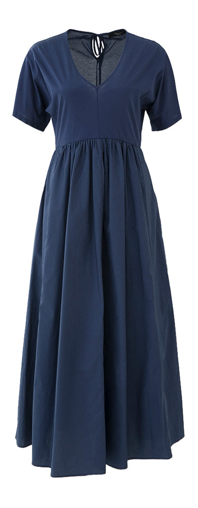 Robe bleue à jupe en coton et poches Bronzo Max Mara