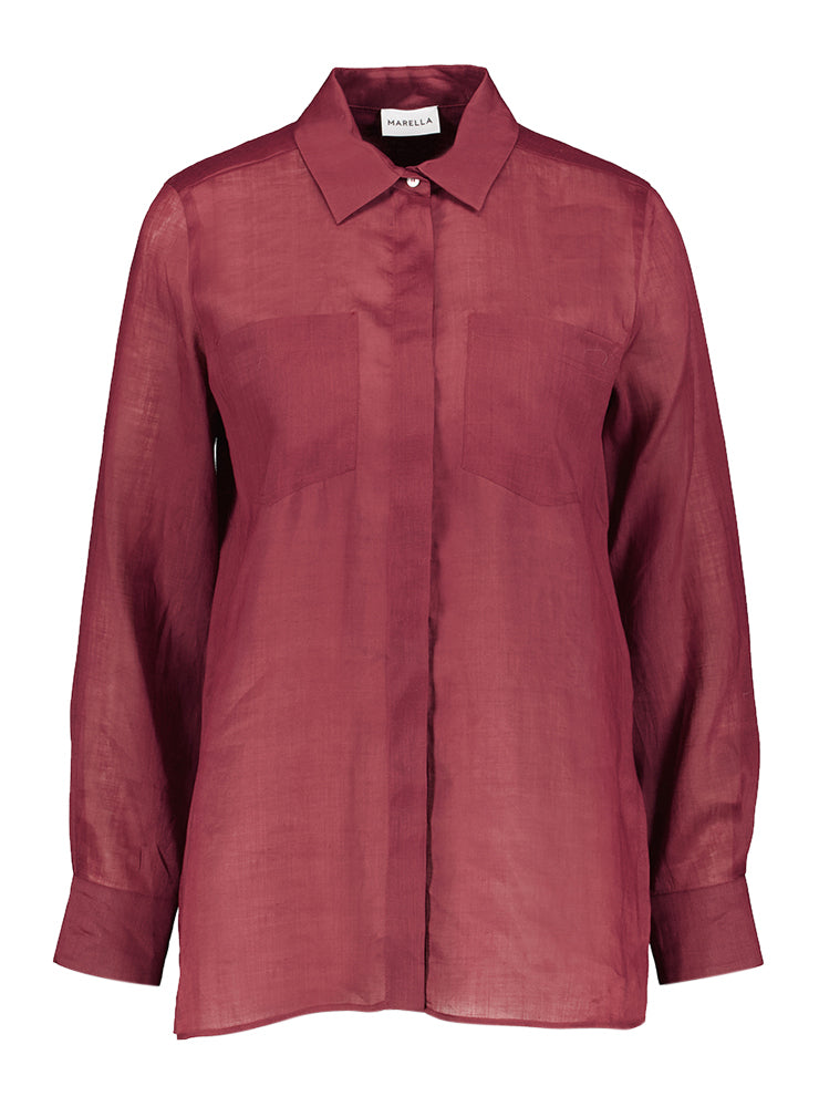 Chemisier bordeaux à fente courte sur les côtés Agamia Marella