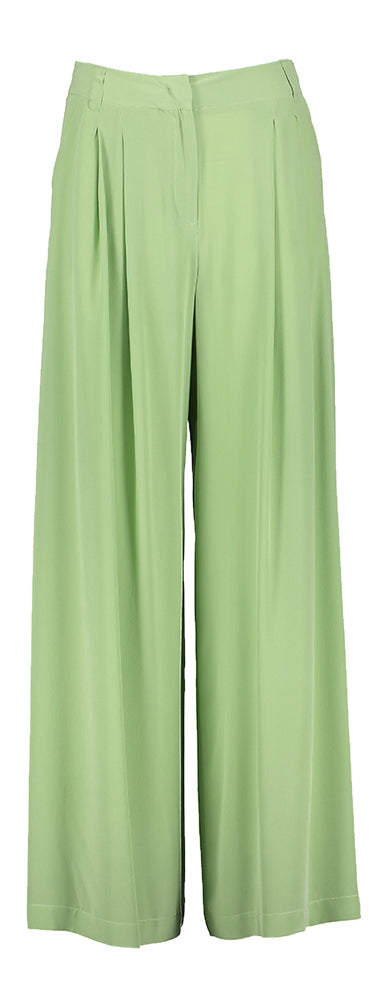 Groene losvallende zijden broek Sedia Marella