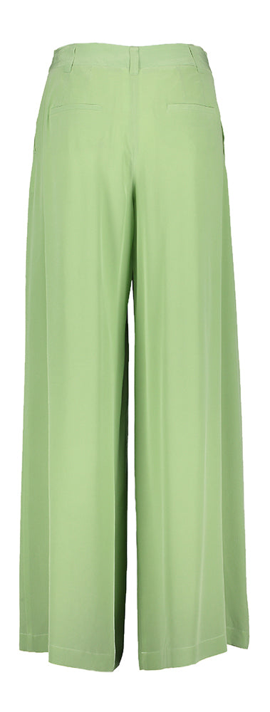 Groene losvallende zijden broek Sedia Marella